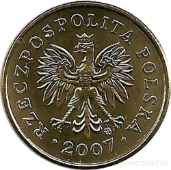 Монета. Польша. 2 гроша 2007 год.