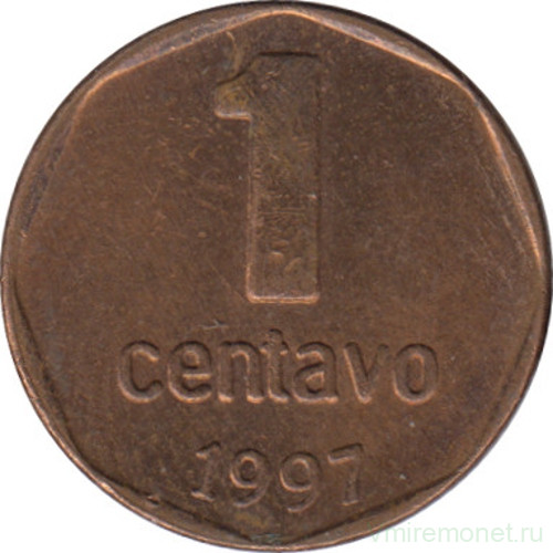 Монета. Аргентина. 1 сентаво 1997 год.