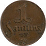 Аверс.Монета. Латвия. 1 сантим 1932 год.