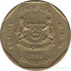 Монета. Сингапур. 1 доллар 1995 год.