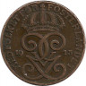 Монета. Швеция. 2 эре 1915 год. ав