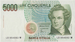 Банкнота. Италия. 5000 лир 1985 год. Тип 111c.