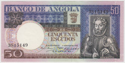 Банкнота. Ангола. 50 эскудо 1973 год.