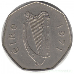 Монета. Ирландия. 50 пенсов 1971 год.
