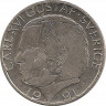 Аверс. Монета. Швеция. 1 крона 1991 год.