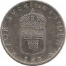Реверс. Монета. Швеция. 1 крона 1991 год.