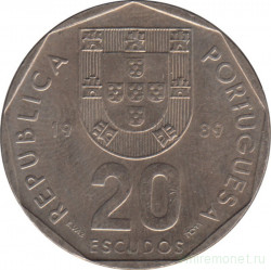 Монета. Португалия. 20 эскудо 1989 год.