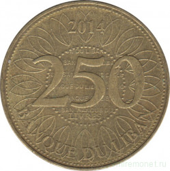 Монета. Ливан. 250 ливров 2014 год.
