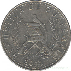 Монета. Гватемала. 25 сентаво 2011 год.