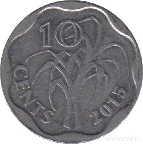 Монета. Свазиленд. 10 центов 2015 год.