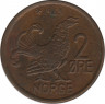  Монета. Норвегия. 2 эре 1963 год. ав.