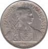 Монета. Французский Индокитай. 1 пиастр 1947 год. Гурт рубчатый. ав.