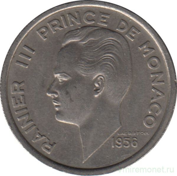 Монета. Монако. 100 франков 1956 год.