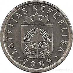 Монета. Латвия. 50 сантимов 2009 год.