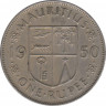 Монета. Маврикий. 1 рупия 1950 год. ав.