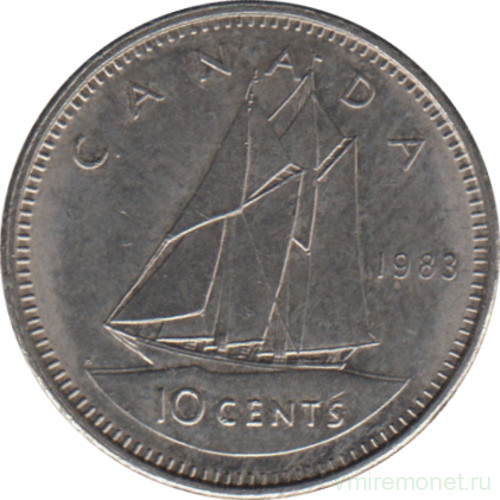 Монета. Канада. 10 центов 1983 год.