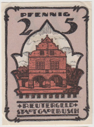Бона. Нотгельд. Германия. Город Гадебуш. 25 пфеннигов 1922 год. Вариант 404.1.2.