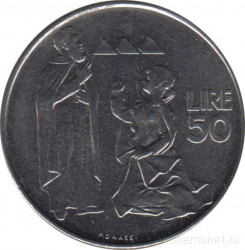 Монета. Сан-Марино. 50 лир 1972 год. Святой Маринус.
