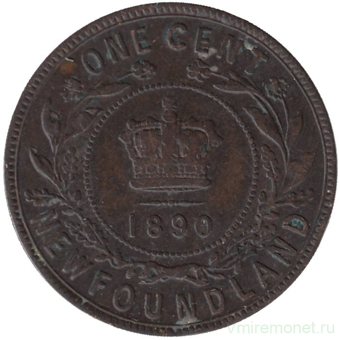 Монета. Канада. Ньюфаундленд. 1 цент 1890 год. 