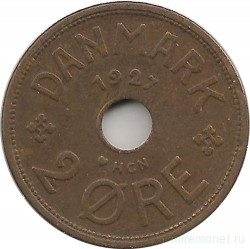 Монета. Дания. 2 эре 1927 год (HCN).