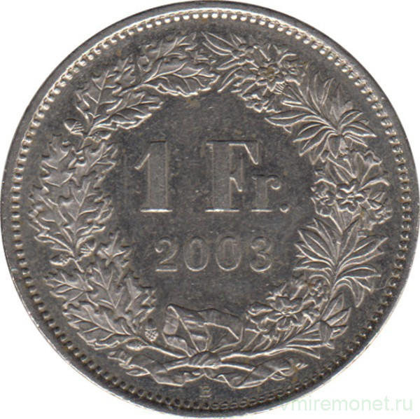 Монета. Швейцария. 1 франк 2003 год.