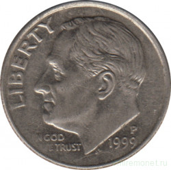 Монета. США. 10 центов 1999 год. Монетный двор P. 