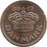 Монета. Дания. 50 эре 2017 год. ав.