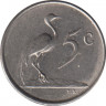Монета. Южно-Африканская республика (ЮАР). 5 центов 1969 год. Аверс - "SUID-AFRIKA". рев.