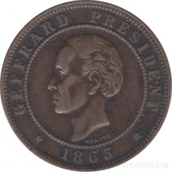 Монета. Гаити. 20 сантимов 1863 год.