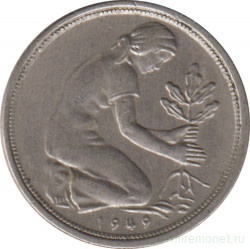 Монета. ФРГ. 50 пфеннигов 1949 год. Монетный двор - Гамбург (J).