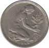 Монета. ФРГ. 50 пфеннигов 1949 год. Монетный двор - Гамбург (J). ав.