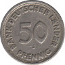 Монета. ФРГ. 50 пфеннигов 1949 год. Монетный двор - Гамбург (J). рев.