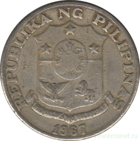Монета. Филиппины. 25 сентимо 1967 год.