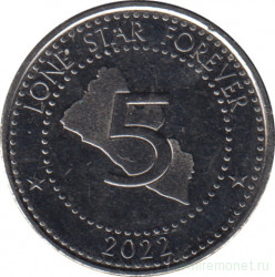 Монета. Либерия. 5 долларов 2022 год.