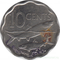 Монета. Багамские острова. 10 центов 2007 год.