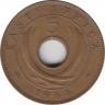 Монета. Британская Восточная Африка. 5 центов 1964 год.  ав.