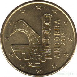 Монета. Андорра. 50 центов 2019 год.