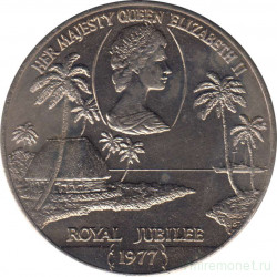 Монета. Самоа. 1 тала 1977 год. 25 лет правления королевы Елизаветы II.