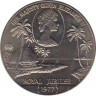 Монета. Самоа. 1 тала 1977 год. 25 лет правления королевы Елизаветы II. ав.