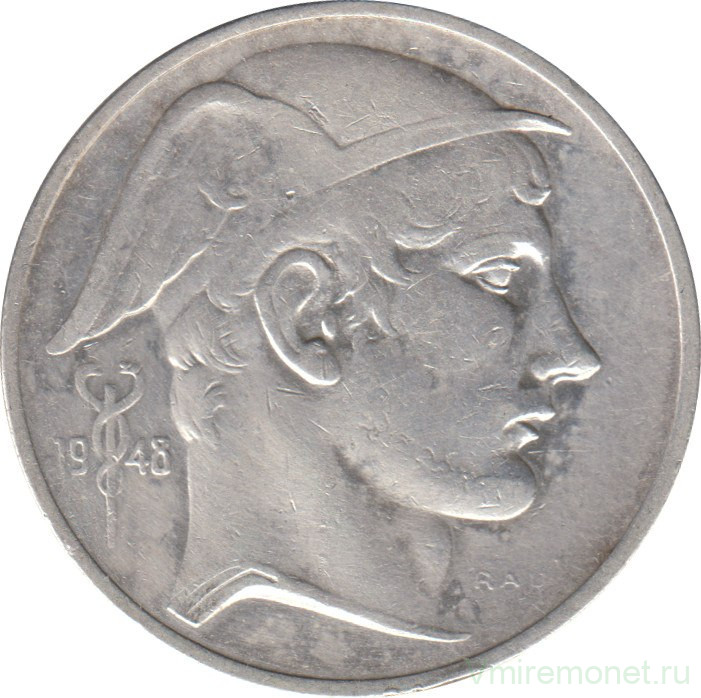 Монета. Бельгия. 50 франков 1948 год. BELGIE.