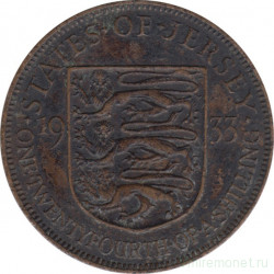 Монета. Великобритания. Джерси. 1/24 шиллинга 1933 год.