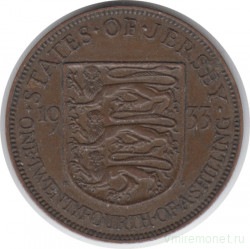 Монета. Джерси. 1/24 шиллинга 1933 год.