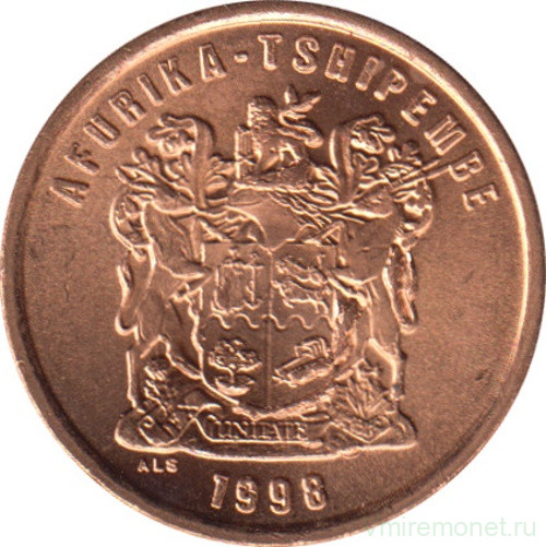 Монета. Южно-Африканская республика (ЮАР). 2 цента 1998 год. UNC.