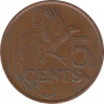 Монета. Тринидад и Тобаго. 5 центов 2003 год. рев.