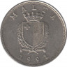 Монета. Мальта. 25 центов 1991 год. ав.