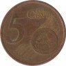 Монета. Франция. 5 центов 2010 год. рев.