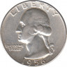 Монета. США. 25 центов 1956 год. ав.
