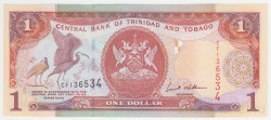 Банкнота. Тринидад и Тобаго. 1 доллар 2002 год. Тип 41.
