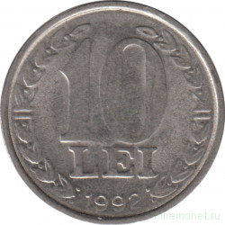 Монета. Румыния. 10 лей 1992 год.