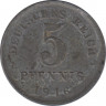 Монета. Германия (Германская империя 1871-1922). 5 пфеннигов 1916 год. (A). ав.